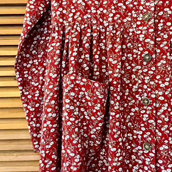 Long sleeve cotton rayon maxi 🌹button down front nursing friendly dress - Picture 4 of 6